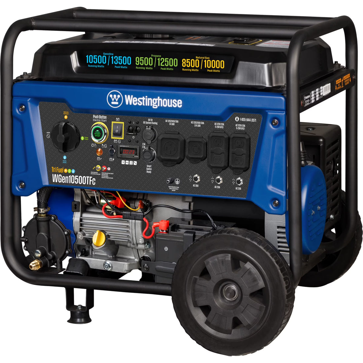 Tri-Fuel Power Generator 13500 Peak Watt Remote Electric Start