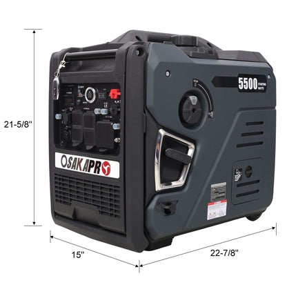 Super Quiet 5.5Kw Dual Fuel Inverter Generator with Electric & Remote Start - Dark Gray