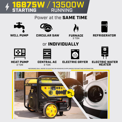 Champion 16,875-Watt Electric Start Portable Generator