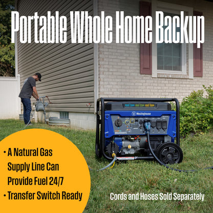 Tri-Fuel Power Generator 13500 Peak Watt Remote Electric Start
