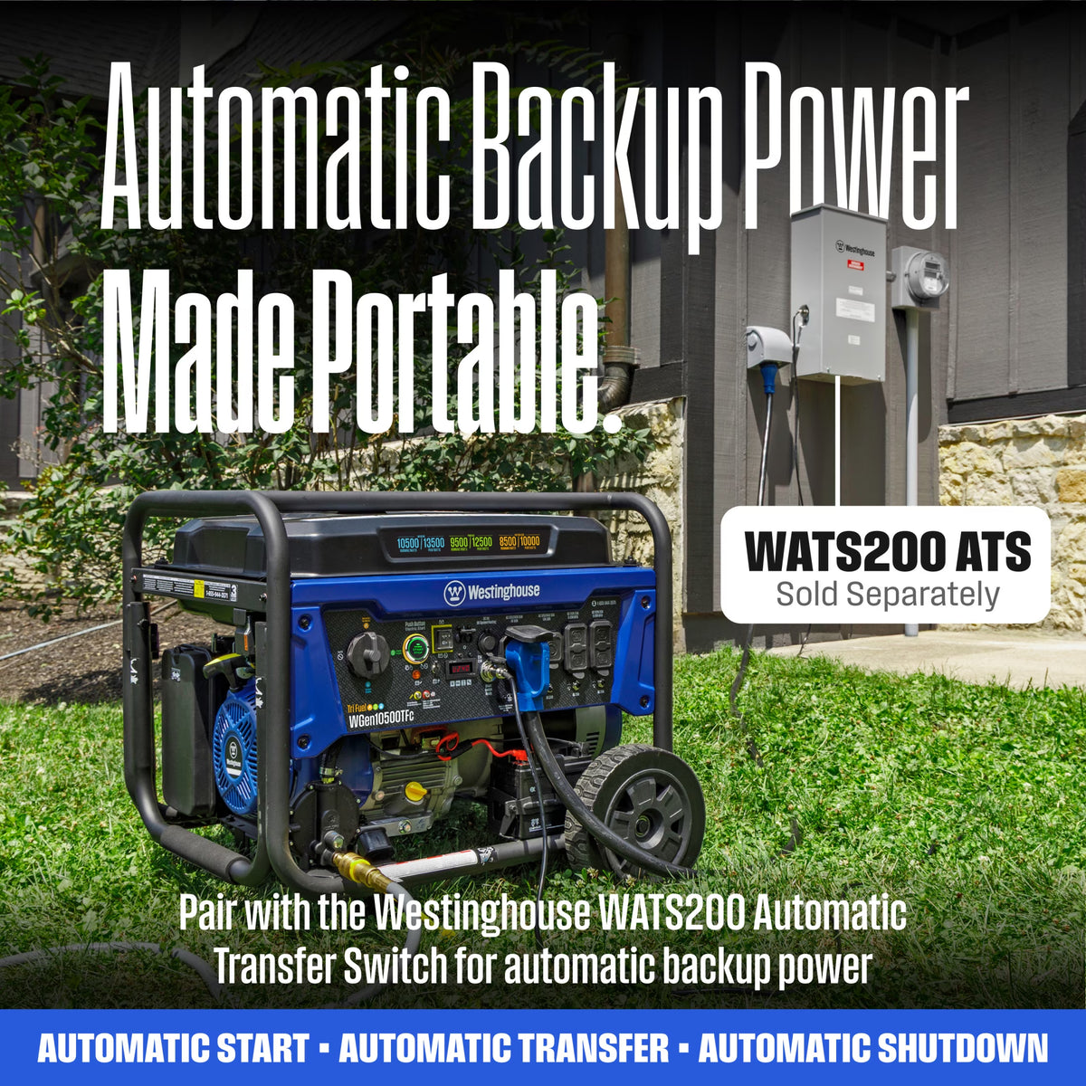 Tri-Fuel Power Generator 13500 Peak Watt Remote Electric Start