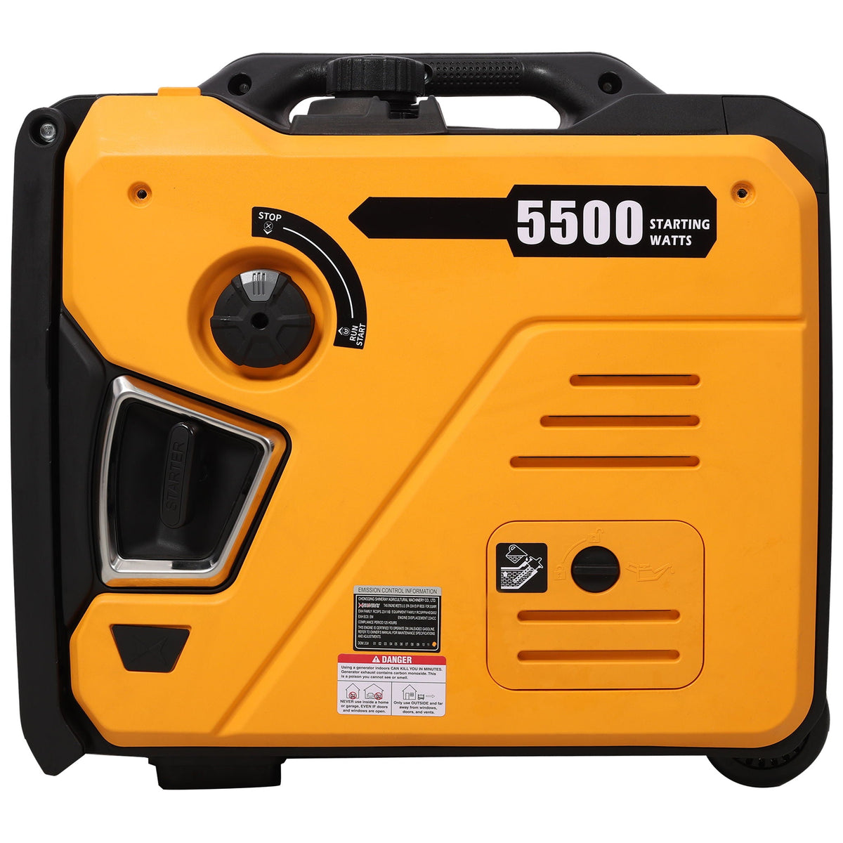 Super Quiet Inverter Generator 5.5Kw Portable Electric & Remote Start - Black